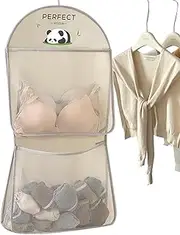 [Generic] Mesh Pockets for Bra | 2-Layer Mesh Organizers with Hook for Underwear | Quick Dry Transparent Visual Storage Pouch for Gym Travel College Dorm Cabin RV Shower Use