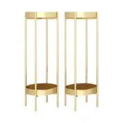SOGA 2X 2-Shelf Vertical Modern Metal Garden Plant Stand Display Planter Holder
