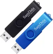 2-Pack 32GB USB Flash Thumb Drives with LED Light for Storage & Backup