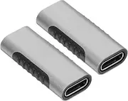 2pcs Type-c Adapter for Computer Cable Converter Compatible Fast Extension Female Coupler Converters Extender Laptops Computers Monitor Adapters c Adapter Silver Aluminum Alloy