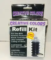 Creative Colors Refill Kit -1 Black ink & Cartridge Tools **NEW IN BOX**