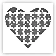 Heart Puzzle #2 Stencil - Choose a Size - Laser-Cut Reusable Plastic