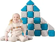 ROPECUBE Inflatable MagnetBlox Magnetic Construction Blocks for Kids - Standard Set in Trendy Blue Gray - Ignite Young Minds with This Interactive STEM Building Experience Blue Gray
