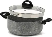 [RELICE] Non Stick Pot Cooking Stock Pots Saucepan Multipurpose Cast Cookware Set Pan with Strainer Glass Lid 3.2 qt Two-Handled for Soup Noodle, Induction Comptable, PFOA Free 2025 New 20CM(3.0L)