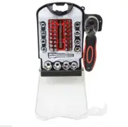 New 48PC Multi Bit and Metric Socket Set Ratchet Locking Driver Vanadium Steel