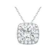 Hidden Halo Necklace with 1.10kt of Laboratory Grown Diamonds in 9kt White Gold