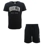 Men's Casual Crew Neck T-shirt & Shorts Set Short Sleeve Tee - BROOKLYN