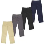 Boy's Flat Front School Uniform Pants (Sizes:- 4-20) NEW FREE SHIPPING