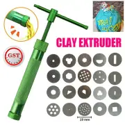 DIY Polymer Clay Gun Extruder Sculpey Sculpting Tool w/ 19 Discs Cake Tool Craft