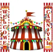 Halloween Carnival Decoration Porch Sign Carnival Circus Party Welcome Banner