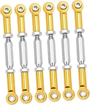 ORFOFE Aluminum Alloy Rc Pull Rods 6pcs 71mm Length-Adjustable for Turnbuckle Linkage Yellow Rc Steering Linkage Parts