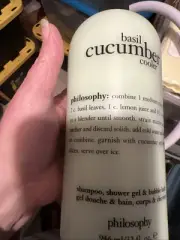 Philosophy Basil Cucumber Cooler Shampoo Shower Gel Bubble Bath 32 oz New W/Pump