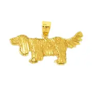 14K Gold Trained Dog Pendant