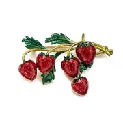 Vintage Antique Jewelry Women Strawberry Enamel Brooches Pins Enamel Lapel Badge