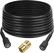 AcbbMNS 20m(65.6ft) High Pressure Washer Extension Hose M22-14mm Female Thread Replacement Water Hose Pipe with M22 Male Thread Connector