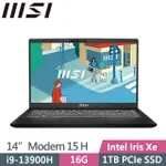 MSI MODERN 15 H C13M-093TW 黑(I9-13900H/16G/1TB SSD/15.6吋FHD/W11)商用筆電