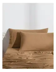[Dreamaker] Superfine Washed Microfibre King Pillowcase Twin Pack in Rust
