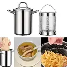 Deep Fryer Pot Stainless Steel Frying Pan with Basket