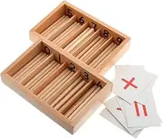 JOINPAYA Math Learning Toys Set for Boys and Girls Wooden Spindle Counting Tools Educational Busy Board for Toddlers Logical Reasoning Spatial Imagination