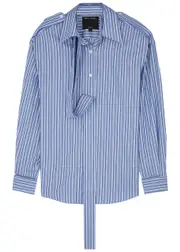 Meryll Rogge Deconstructed Cotton-poplin Shirt - Blue - L (UK14 / L) L (UK14 / L)