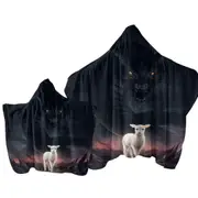 Scary Art the Lamb and the Dragon Towel with Hood