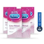 Durex Extra Ribbed Condoms - 40 Pack