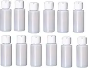 Natural Farms 1 oz Plastic Flip Top Pour Spout Bottles - 12 Pack - for Essential Oils, Perfumes, Lotions