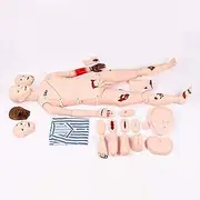 Demonstration Human Manikin Nursing Medical Training, Patient Care Simulator, Burns Opened Fracture First Aid Trauma Simulated Wound Male Life Size for Nursing Medical Training
