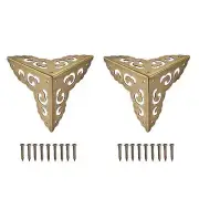 50mmx50mmx50mm Metal Box Corner Protectors Brass Edge Guard Bronze Tone 2pcs