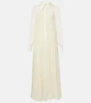[Chloe] Chloé Silk chiffon shirt dress AU 12 white