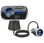 Bluetooth 5.0 Car Wireless FM Transmitter Adapter 2USB Charger AUX Handsfree Kit
