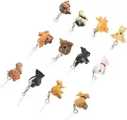 12pcs Dog Design Phone Earphone Dust Plugs 3.5mm Headphone Jack Plugs for Mobiles Decorative Pendant for Electronics Random Style