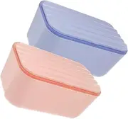PAMINGONO 2Pcs Refillable Wipes Holder for Bathroom Compact Tissue Storage Box with Cover Versatile Wipes Container for Home and Travel