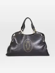 Black Leather Marcello Handbag