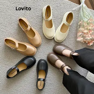 Lovito 女式復古平扣簡約瑪莉珍鞋 LFA21332