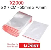 2000x Small Zip Lock Plastic Bags Resealable Zipper New 5cmX7cm WHOLESALE BULK
