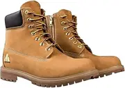 [Bad Workwear] Men's Lux Work Boots – A-Grade Tasmanian Leather, Advanced Lightweight Sole, Safety Steel Toe Cap, Metallic Side Zip for Easy Access, Slip, Oil, Acid, and Heat Resistant |