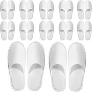 SENJUNSAFE 12 Pairs disposable slipper disposable slippers for guests hotel slippers spa slippers Pack for Hotel, Spa, Travel, Shoeless Home, White Closed Toe (US Men Size 10, Women 11)