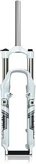 26 Inch Mountain Bike Suspension Fork V Disc Brake 26'' Spring Fork Travel 80mm 1-1/8" Straight Steerer Threadless Front Fork QR 9mm Manual Lockout(26'' White)