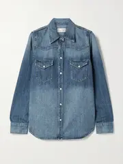 [Nili Lotan] Nili Lotan - Travis Denim Shirt - Mid denim - small small Blue