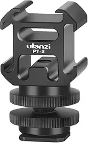 Ulanzi PT-3 Aluminium Camera Hot Shoe Mount Adapter Video Accessory Triple Cold Shoe Bracket Lights, LED Monitors, Microphones, Audio Recorder & Studio Flash Video Camera
