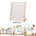 Children Book Rack Storage Bookcase Coloring Book Kids Sling Bookshelf Wood
