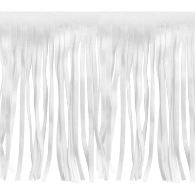 2 Yards 12 Inch PU Leather Fringe Trim DIY Tassel Fringe for Sewing, White
