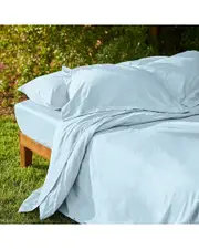 Bombacio Linens Sunrise Sky Blue Sateen Fitted Sheet