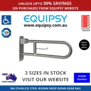 Drop Down Grab Rail Fold Swing Up Toilet Grab Bar SS304 TUV Certified 3 Position