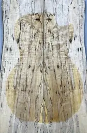 Electric Guitar Top Worm-hole Spalted Maple Wood Bookmatched Set Luthier Supply