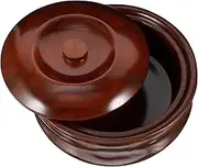 Wood Serving Bowls with Lid,Wood Storage Organizer Wooden Serving Plate,Wooden Serving Bowls for Salad, Candys, Snack (23cm)