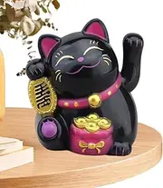 Solar Fortune Lucky Cat - Lucky Waving Wealth Cat, Lucky Cat Waving | Solar Powered Cute Waving Cat, Chinese Lucky Cat Decoration, Vivid and Lovely Chinese Cat, Fengshui Lucky Cat