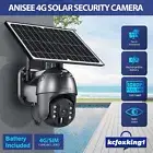 Anisee PTZ Security Camera Wireless Wifi 1080P 4G with Solar Powered Outdoor