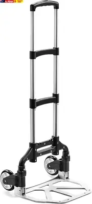 Aluminium Portable Folding Trolley, 3-Position Folding Pulley Handles, 175 Lbs L